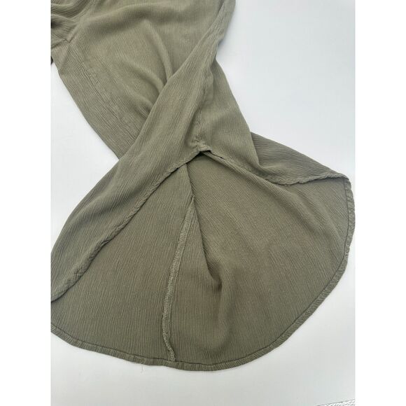 Rewash Casual Pants High Rise Capri Beach Pants Elastic Band Sz M Green - Picture 3 of 9